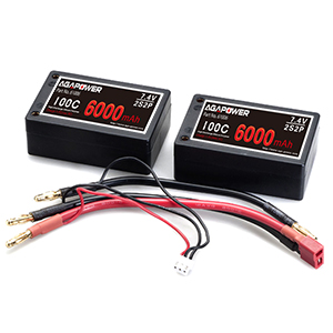 AGA POWER 6000mAh 7.4V 100C 2S2P (Saddle Pack)