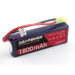 AGAPOWER 25C 3S 1800mAh 11.1V Lipo Stick battery for Airsoft